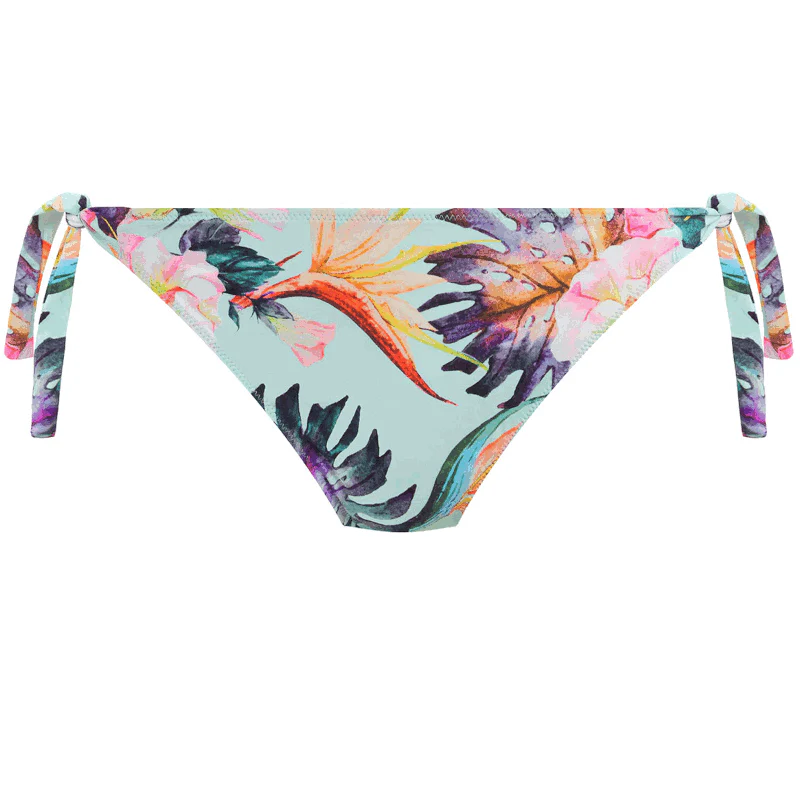 Paradiso Tie Side Bikini Brief Soft Mint Floral Print - Fantasie Swim