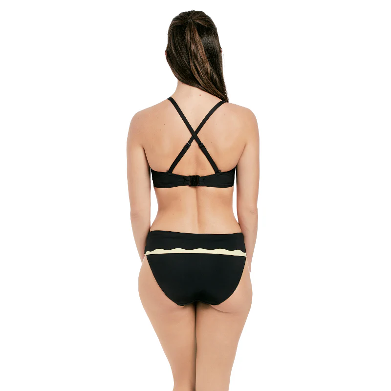 Sainte Maxime Black Cream Bandeau Multiway Bikini Top - Fantasie Swim - Image 5