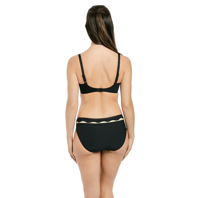 Sainte Maxime Black Cream Moulded Gathered Bikini Top - Fantasie Swim - Image 3