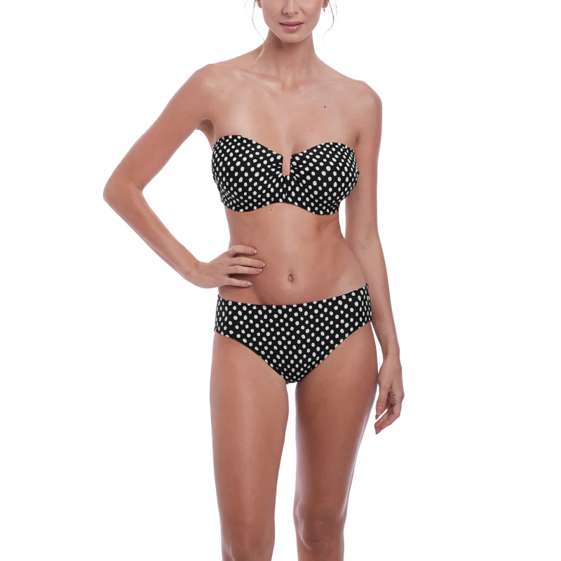 Santa Monica Bandeau Multiway Bikini Top Black White - Fantasie Swim - Image 6