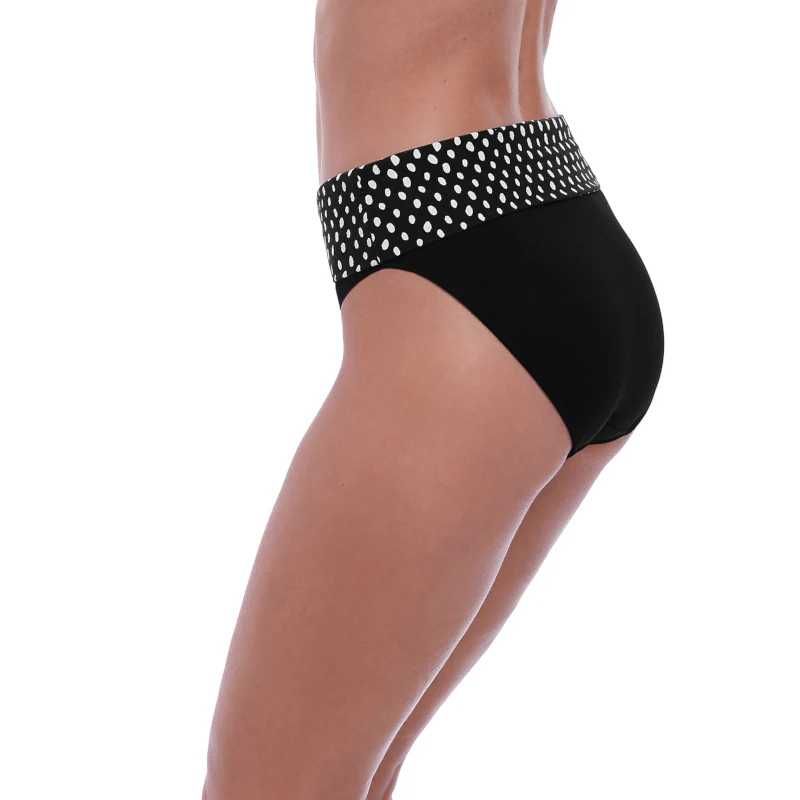Santa Monica Fold Bikini Brief Black White - Fantasie Swim - Image 2