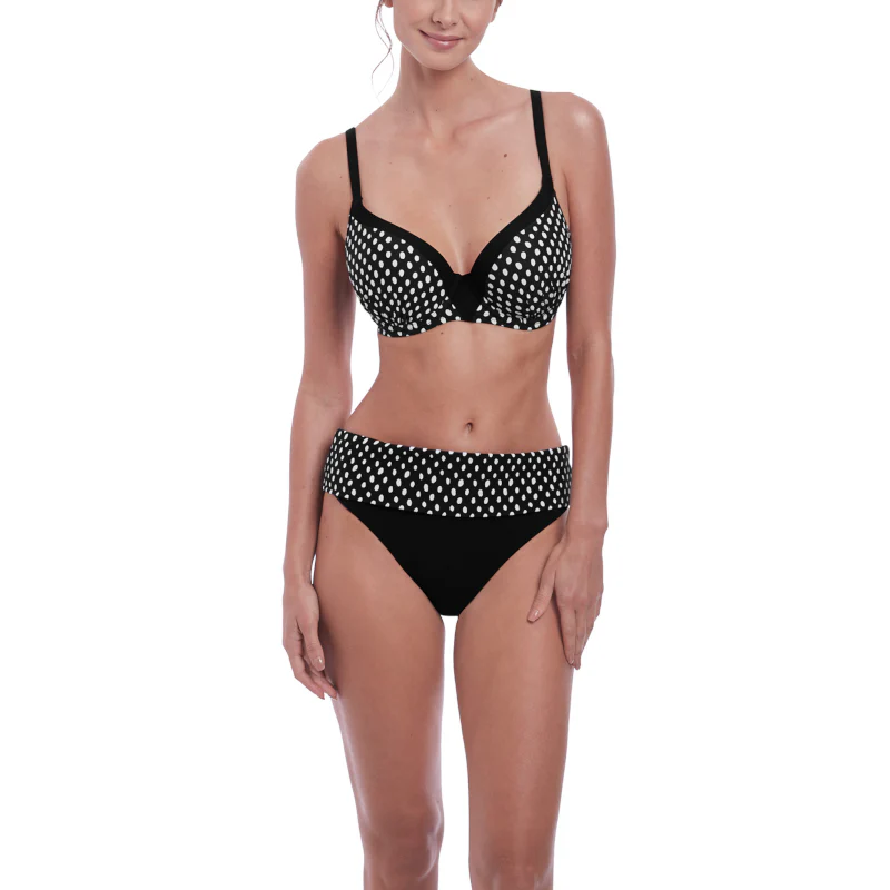 Santa Monica Fold Bikini Brief Black White - Fantasie Swim - Image 3