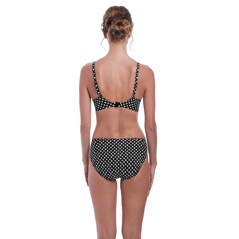 Santa Monica Gathered Full Cup Bikini Top Black White - Fantasie Swim - Image 3