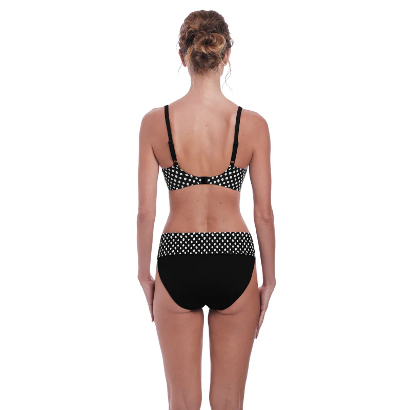 Santa Monica Moulded Bikini Top Black White - Fantasie Swim - Image 3