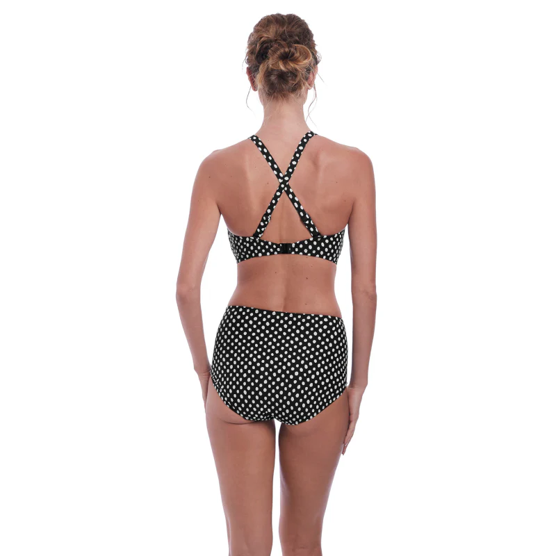 Santa Monica Plunge Bikini Top Black White - Fantasie Swim - Image 4