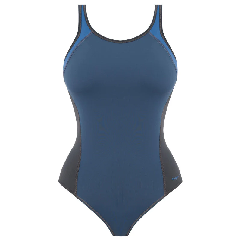 Freestyle One Piece Athletic Swimsuit Blue Denim - Freya Active