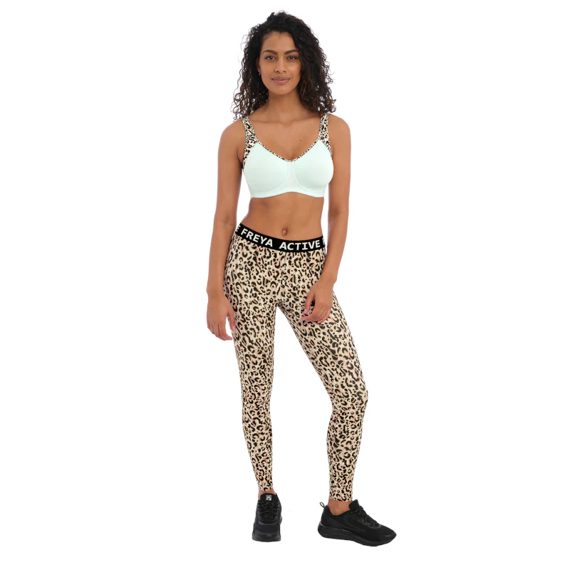 Freya Sonic Moulded Sports Bra Leopard Aqua Blue - Image 2