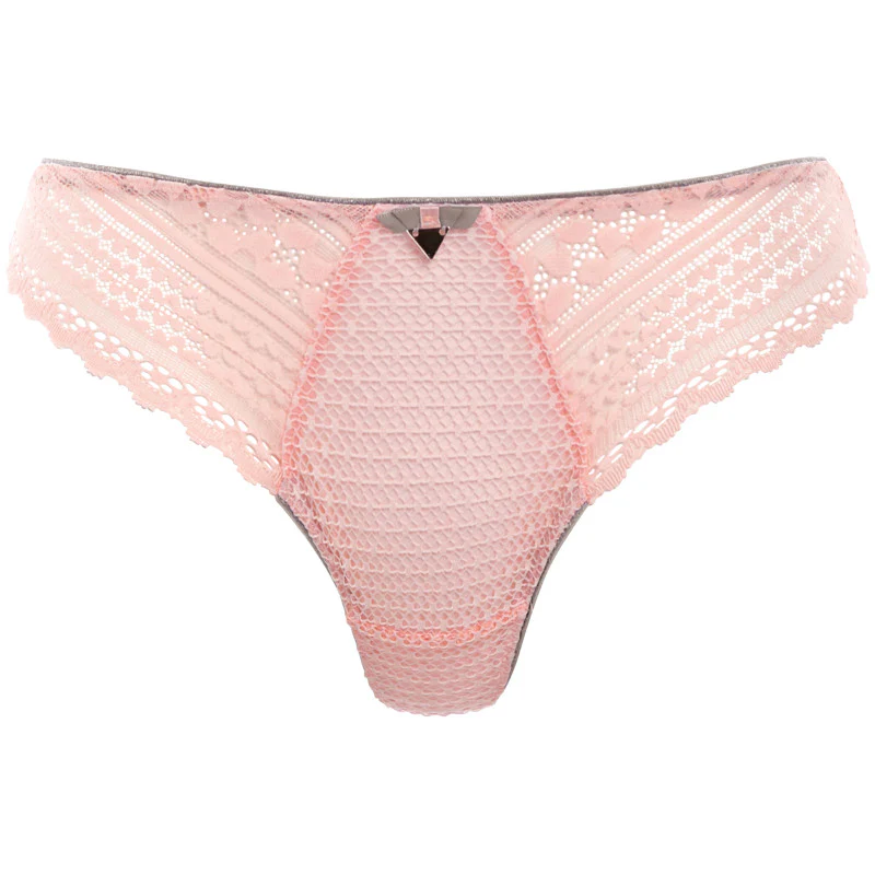 Daisy Lace Blush Pink Thong - Freya