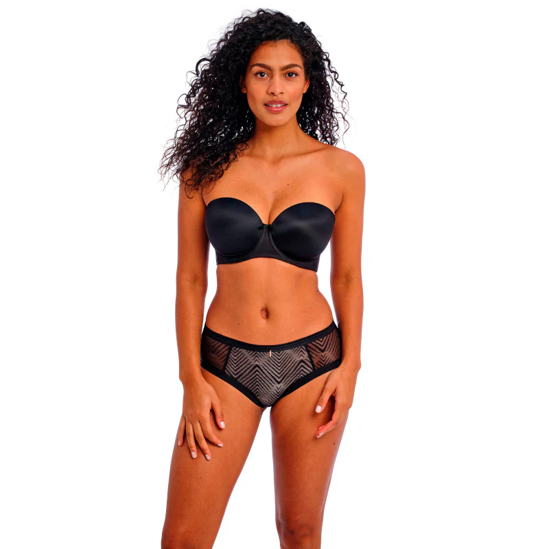 Deco Strapless Moulded Cup Bra Black - Freya - Image 2