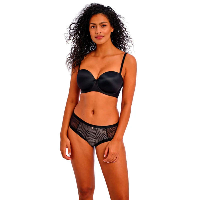 Deco Strapless Moulded Cup Bra Black - Freya - Image 4