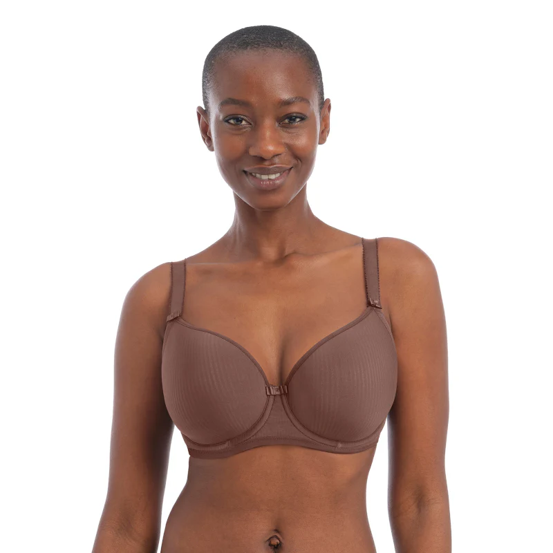 Idol Pin Stripe Balcony Bra Coffee Roast Brown  - Freya - Image 2