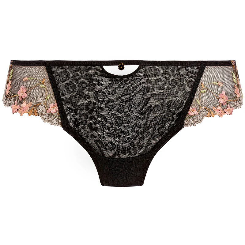 Love-haze Brief Animal Floral Print Black - Freya