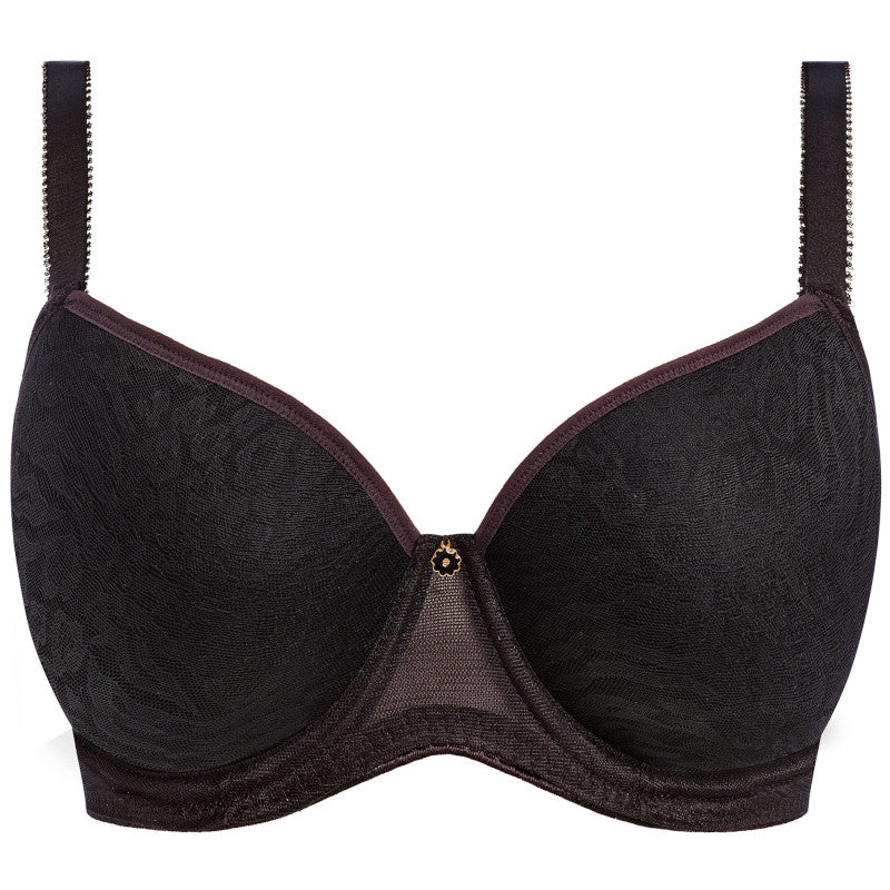 Love-haze Moulded Plunge T-Shirt Bra Animal Print Black - Freya