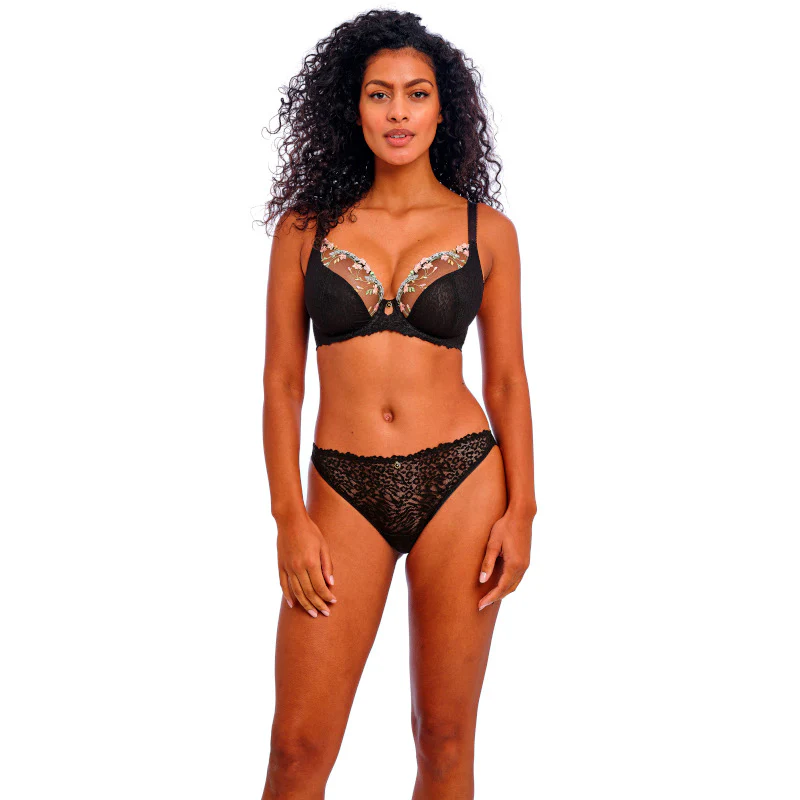 Love-haze Plunge Bra Animal Floral Print Black - Freya - Image 2
