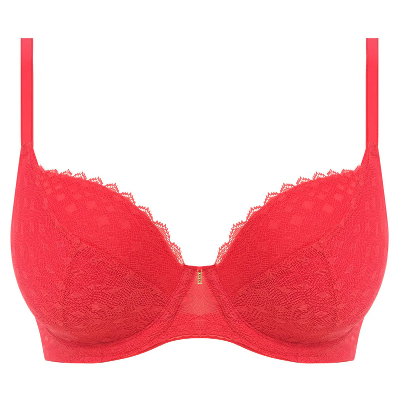Signature Padded Plunge Bra Red - Freya