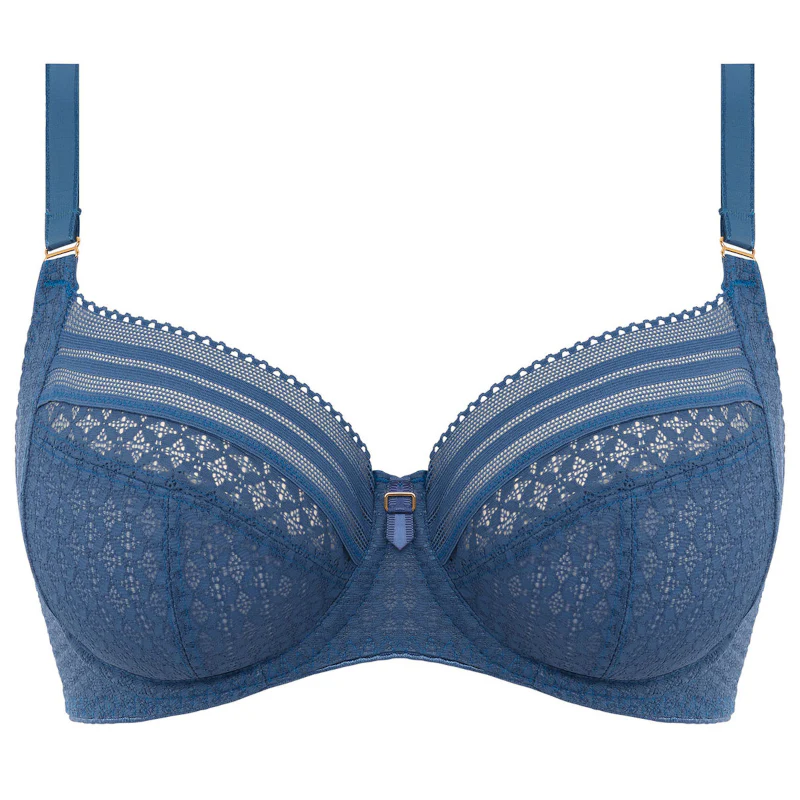 Viva Lace Side Support Bra Vintage Denim Blue - Freya