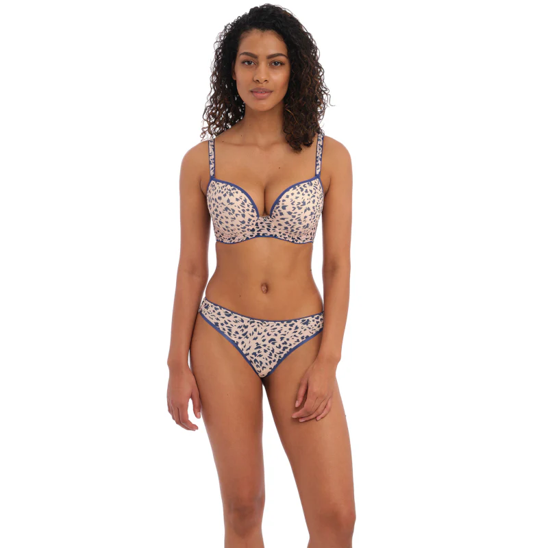 Wild Side Moulded Plunge T-shirt Bra Leopard Print - Freya - Image 2