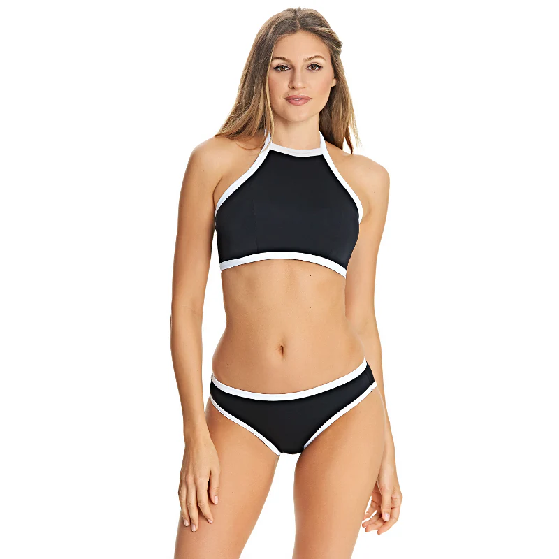 Back to Black High Neck Crop Bikini Top - Freya Swim - Image 2