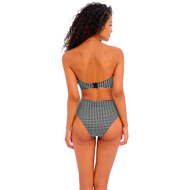 Check In Bandeau Bikini Top Black White - Freya Swim - Image 3
