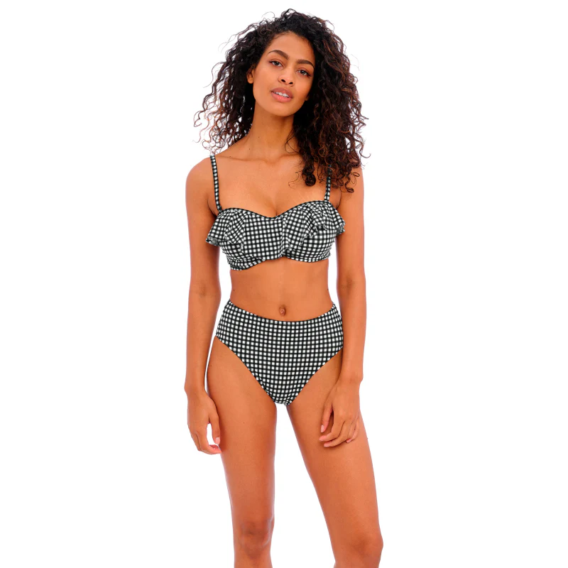 Check In Bandeau Bikini Top Black White - Freya Swim - Image 4