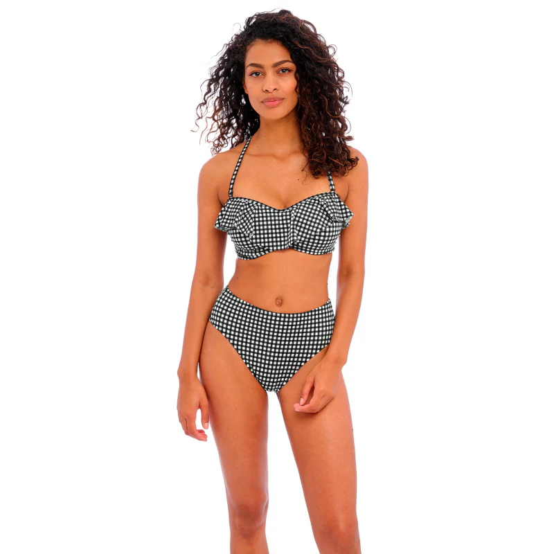 Check In Bandeau Bikini Top Black White - Freya Swim - Image 6