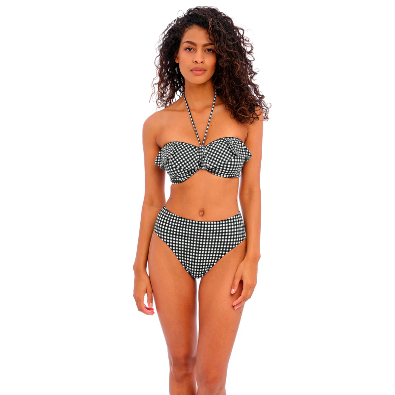 Check In Bandeau Bikini Top Black White - Freya Swim - Image 8