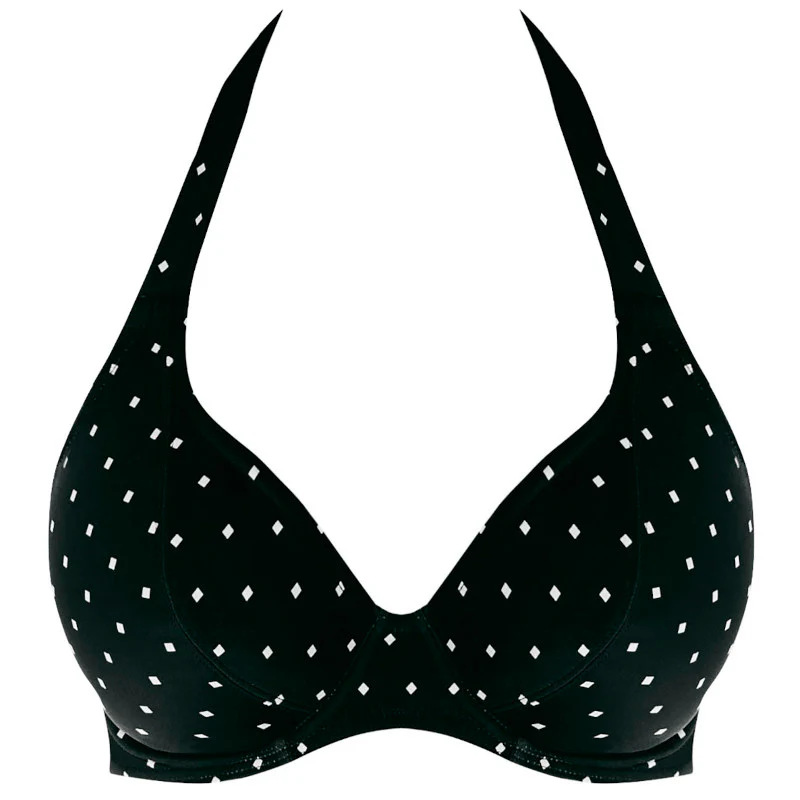 Jewel Cove Halter Bikini Top Black Diamond Print - Freya Swim