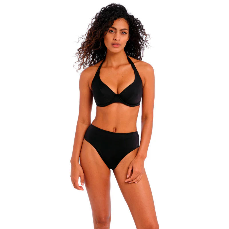 Jewel Cove Halter Bikini Top Plain Black - Freya Swim - Image 2