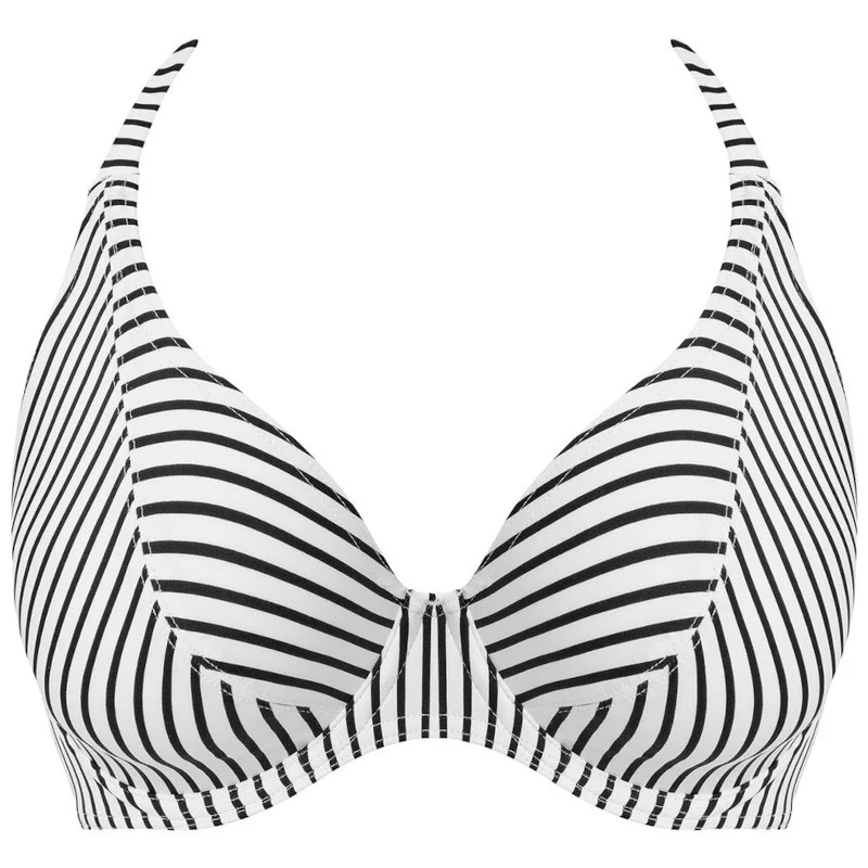 Jewel Cove Halter Bikini Top Stripe Black - Freya Swim