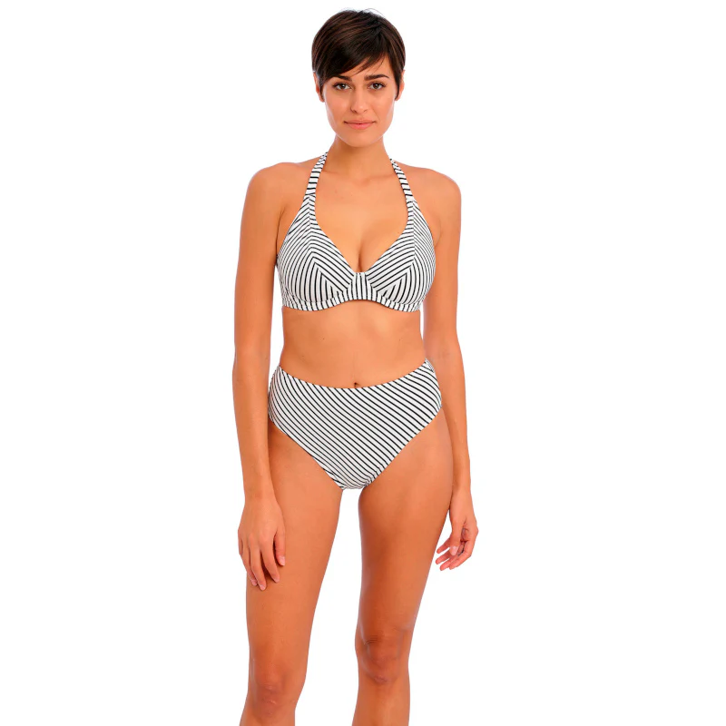 Jewel Cove Halter Bikini Top Stripe Black - Freya Swim - Image 2