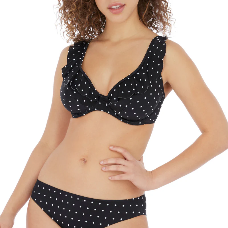 Jewel Cove High Apex Bikini Top Black Diamond Print - Freya Swim - Image 2