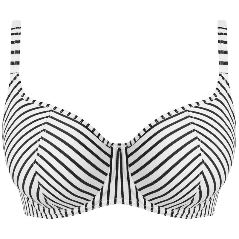 Jewel Cove Sweetheart Bikini Top Stripe Black - Freya Swim