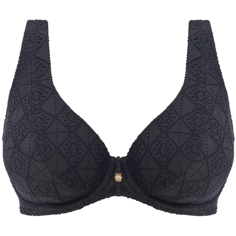 Nomad Nights High Apex Bikini Top Black - Freya Swim