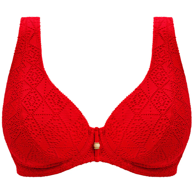 Nomad Nights High Apex Bikini Top Lava Red - Freya Swim