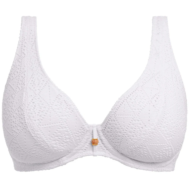 Nomad Nights High Apex Bikini Top White - Freya Swim