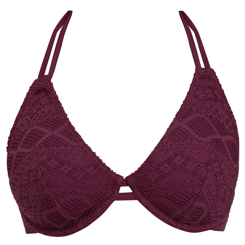 Sundance Black Cherry Halter Bikini Top - Freya Swim