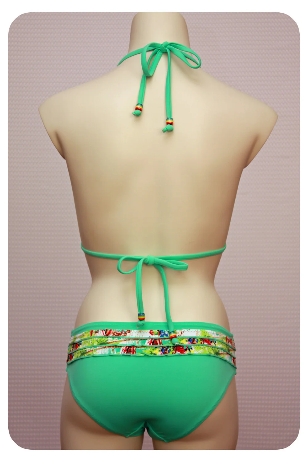 Green Ruffle Detailed Bikini Set - Image 2