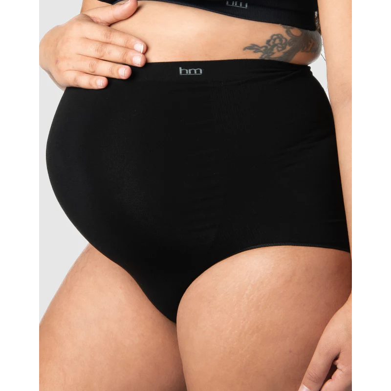 My Necessity Seamless Full Pregnancy Brief Panty Black - Hotmilk