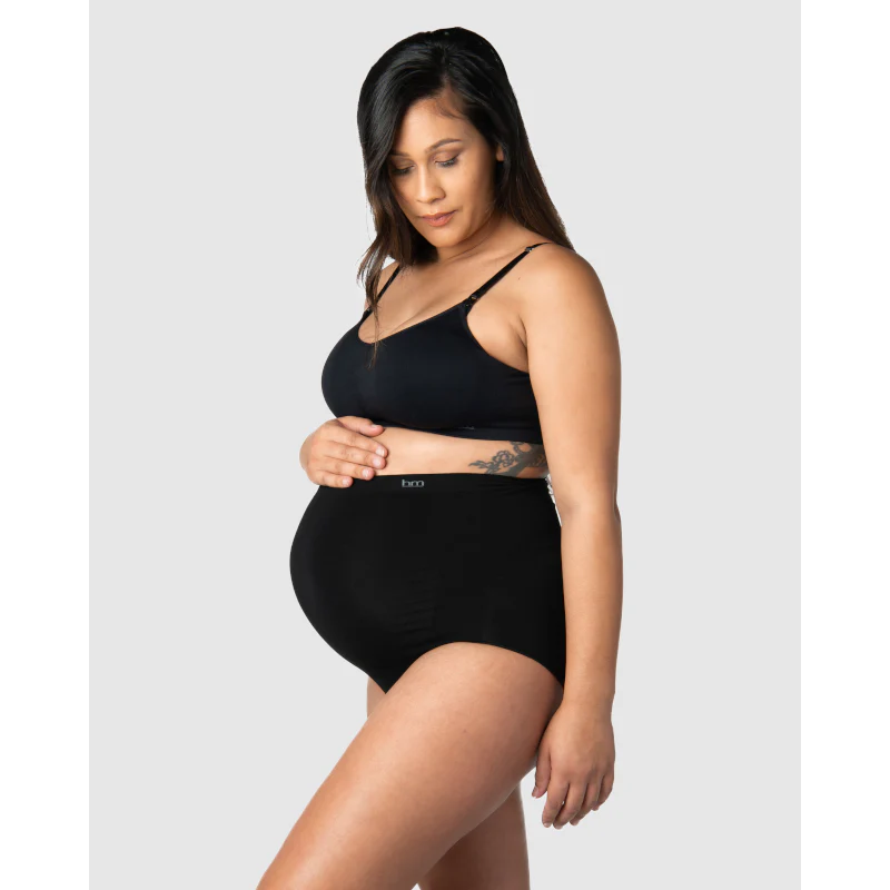 My Necessity Seamless Full Pregnancy Brief Panty Black - Hotmilk - Image 2