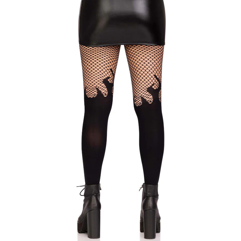 Flame Fire Tights Fishnet Top - Leg Avenue - Image 3