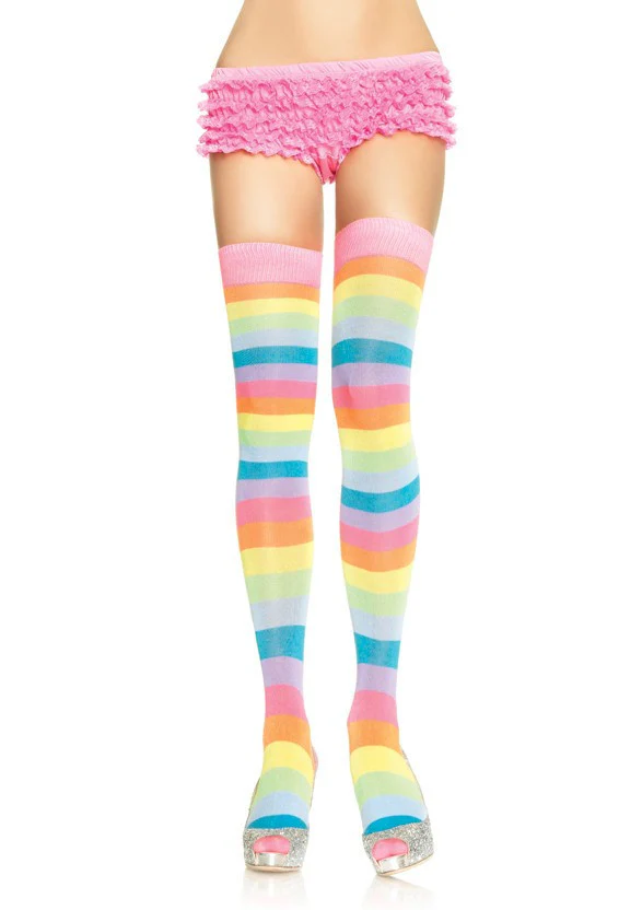 Neon Rainbow Thigh Highs - Leg Avenue