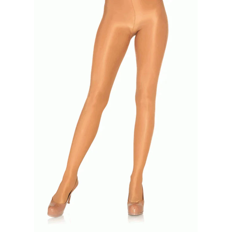 Semi Opaque Sheer Shiny Tights Tan - Leg Avenue