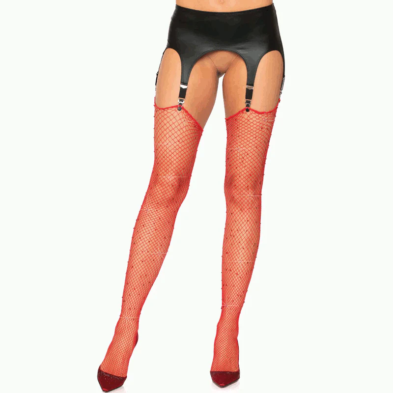 Rhinestone Fishnet Stockings - Leg Avenue - Image 5