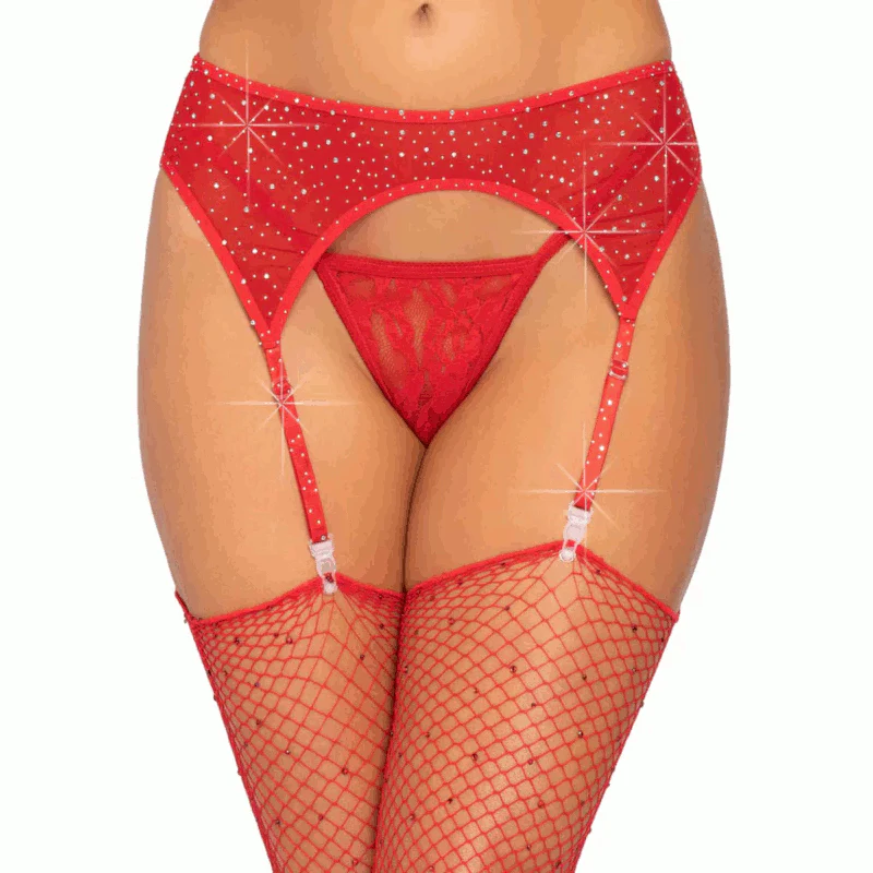 Rhinestone Garter Belt - Leg Avenue - Image 11