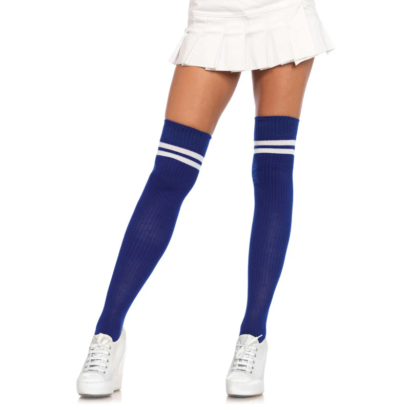 Ribbed Athletic Striped Thigh Highs - Leg Avenue - Image 3