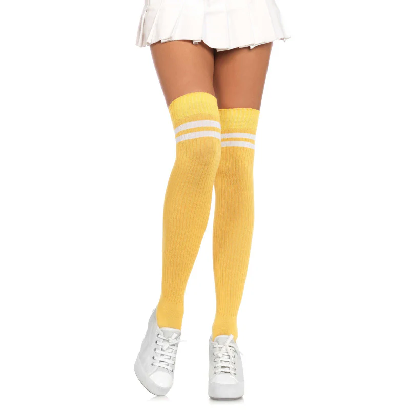 Ribbed Athletic Striped Thigh Highs - Leg Avenue - Image 5