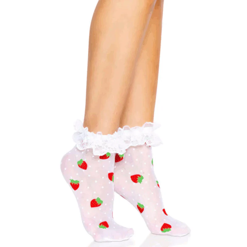 Strawberry Ruffle Top Anklets - Leg Avenue - Image 2