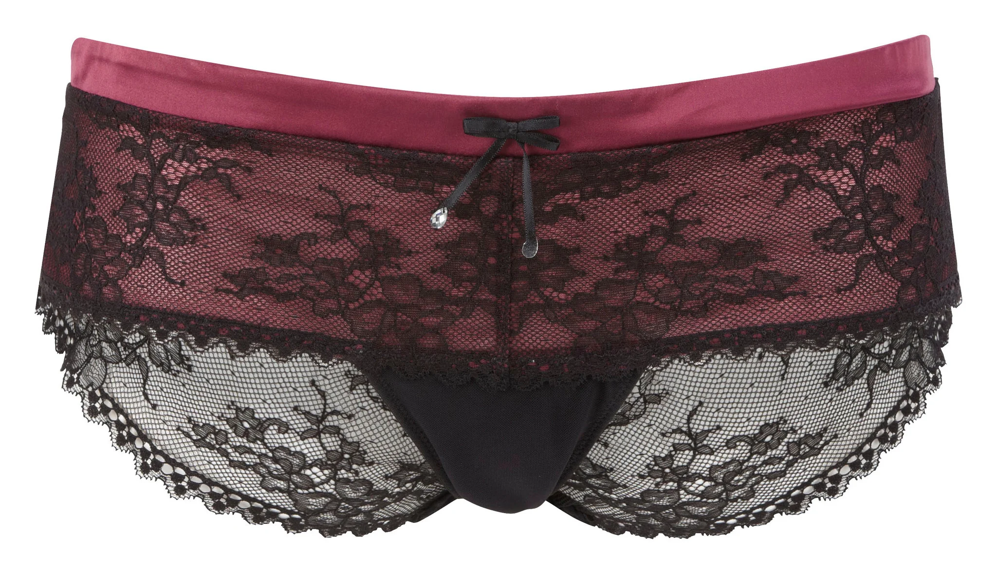 Antoinette Black & Ruby Brief Panty - Masquerade