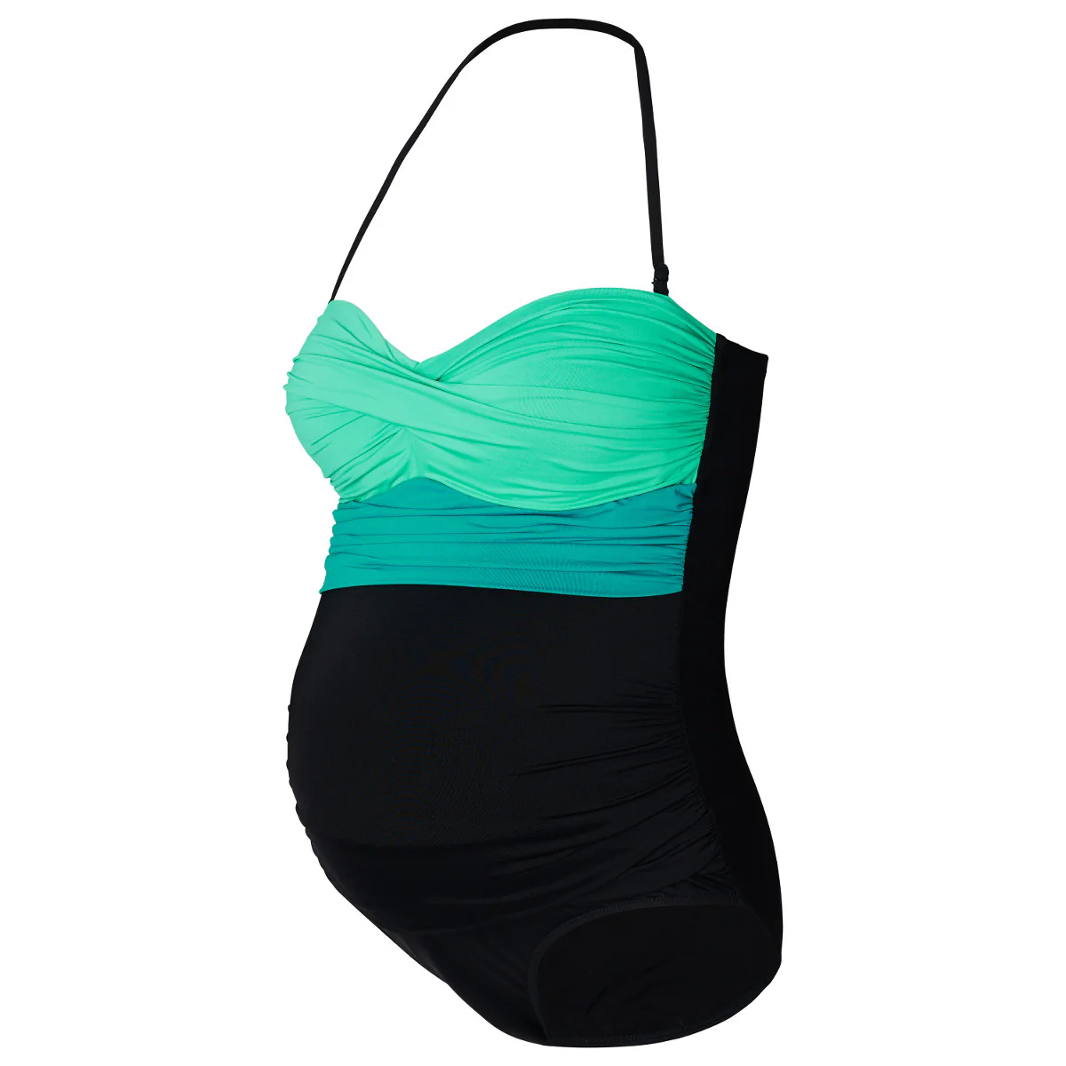 Colorblock Green Black One Piece Maternity Swimsuit - Noppies - Image 3