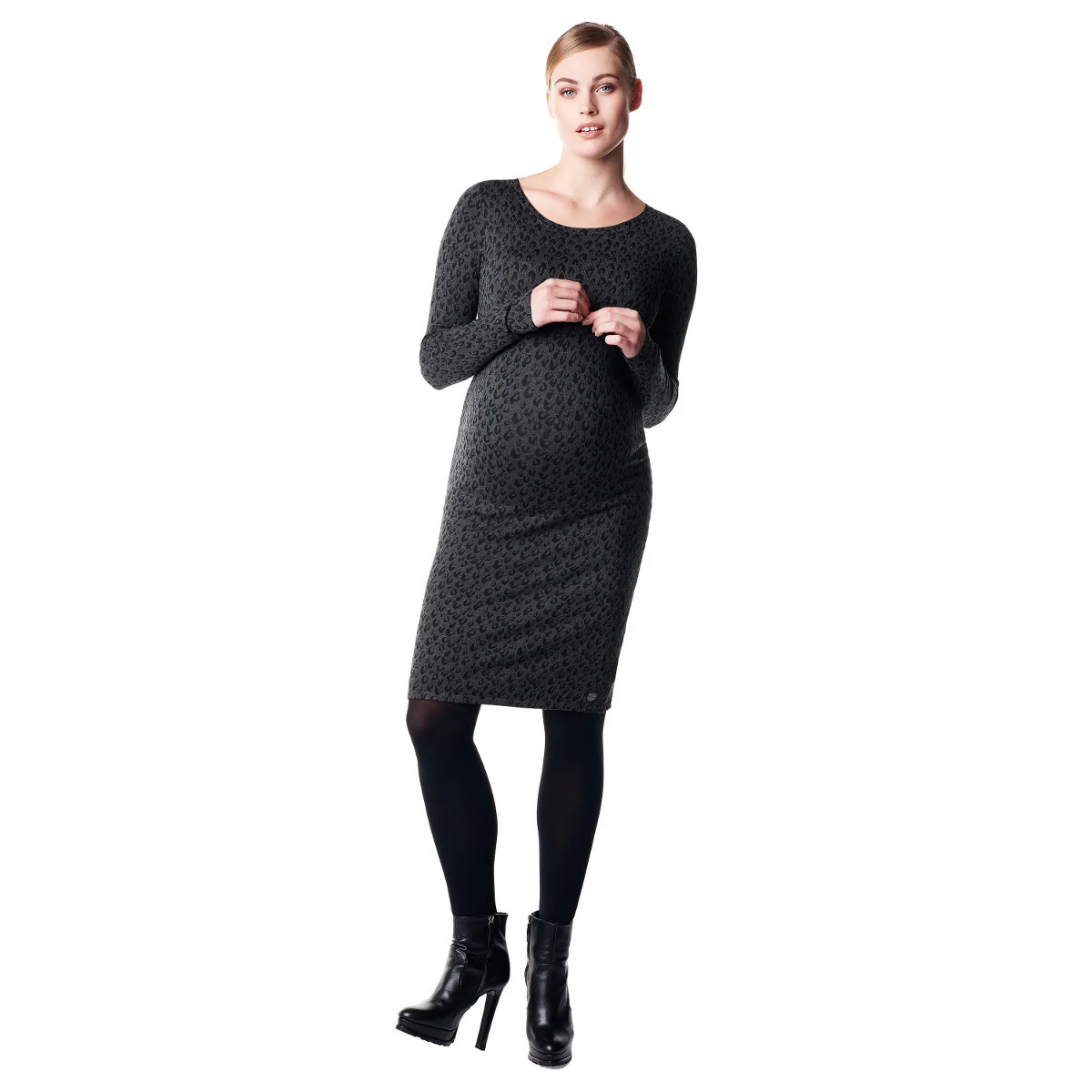 Kat Black Leopard Print Maternity Dress - Noppies - Image 3